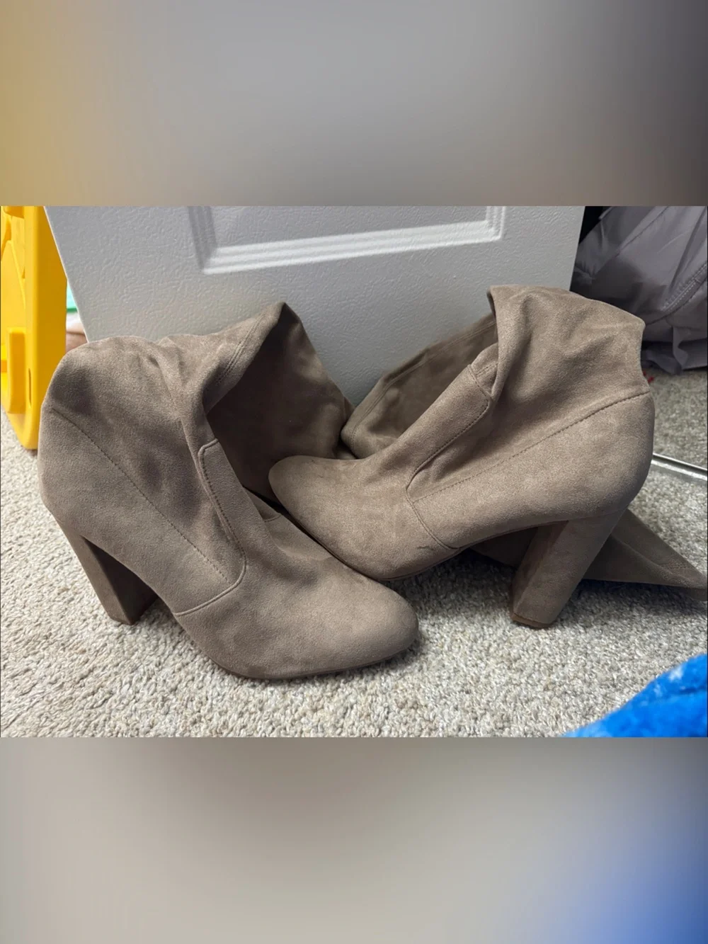 Women's Taupe Suede High-Heel Over the Knee Boots